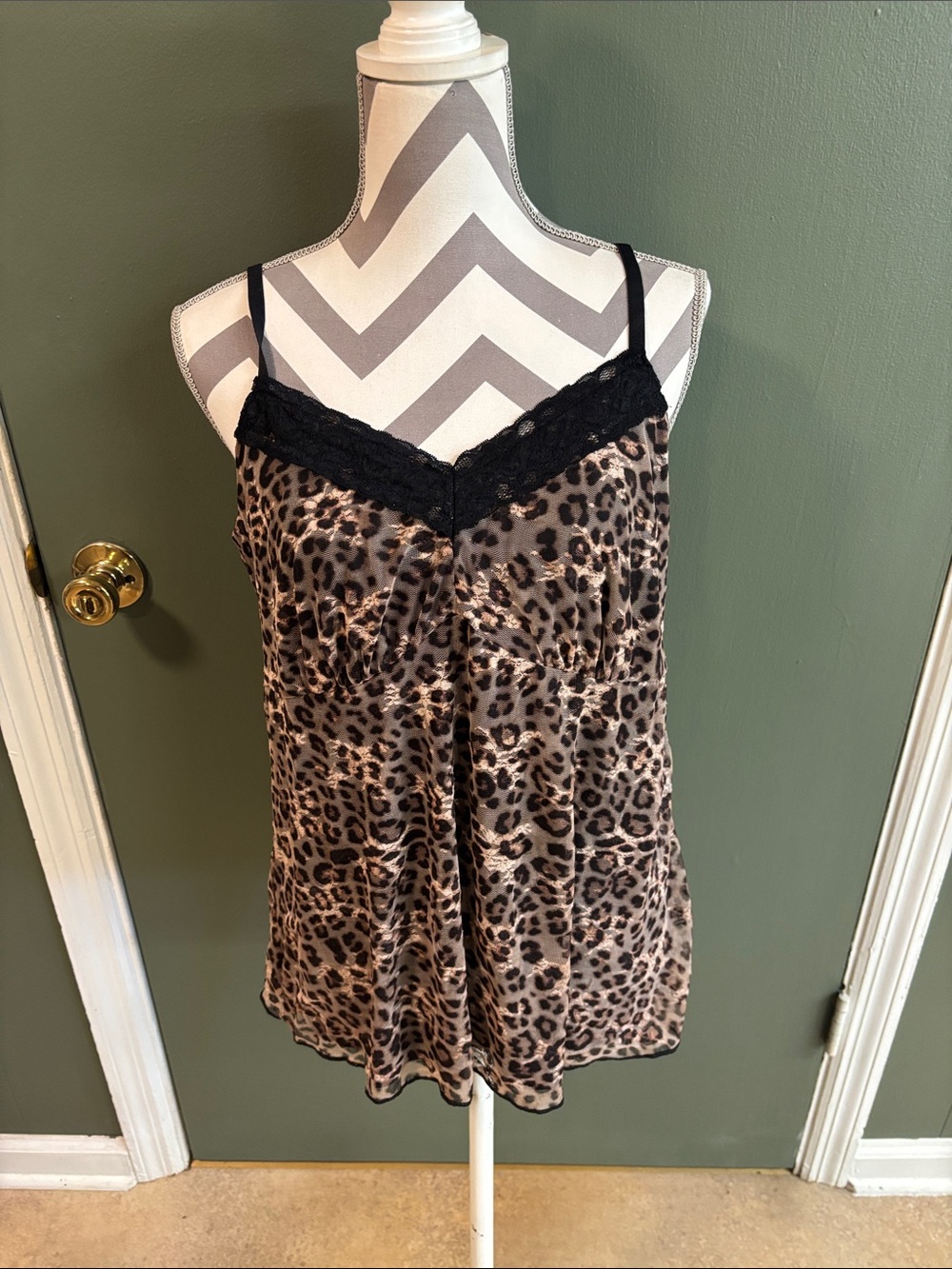 torrid Leopard-Print Chemise with Black Lace Trim